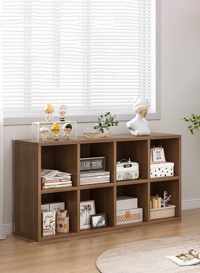 كوزينيست خزانة كتب وأرفف أرضية بثمانية أقسام، خزانة كتب للأطفال بجانب الحائط، منظم بسيط لركن القراءة في غرفة المعيشة، لون الجوز الغامق - Image 3